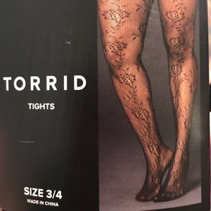 Black Floral Fishnet Tights